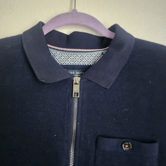 Ted Baker Muggie Half Zip Henley Funnel Neck Navy Sweatshirt Casual Basics 3 - Picture 4 of 12